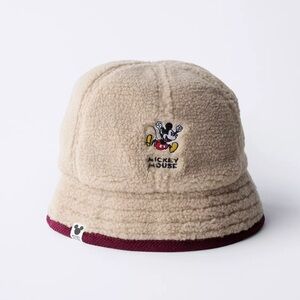 Zara Kids Beige and Burgundy Mickey Mouse Hat